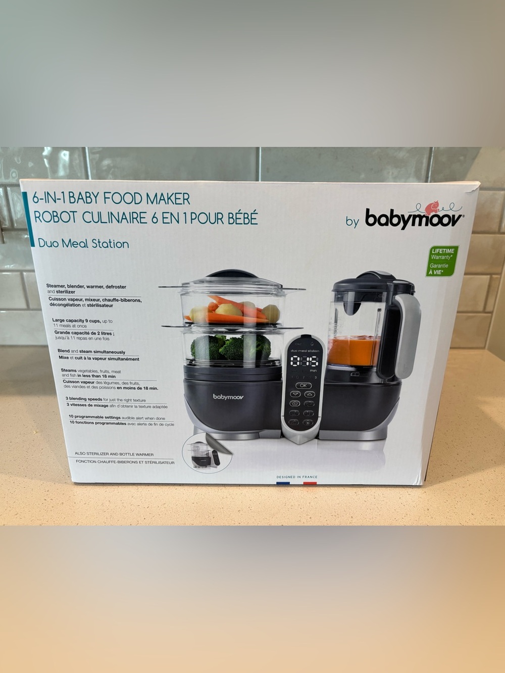 Babymoov Duo Meal Station 6-in-1 Baby Food Maker - Black NEW